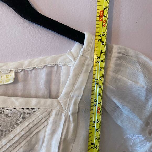 Maeve by Anthropologie Women's size 2 White Janice Embroidered Eyelet Blouse - Picture 9 of 10